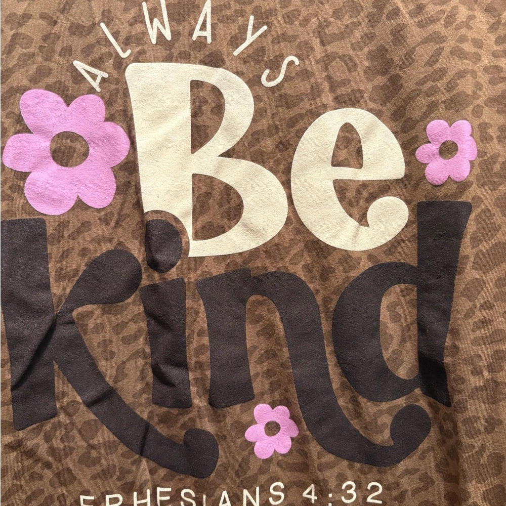 Leopard Print 'Be Kind' Tee Shirt - Picture 2 of 5